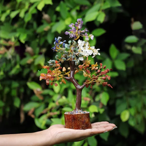 Multiagate_7_Chakra_Crystal_Tree_of_Life,_Showpiece_for_Good_Luck_Home_Decor_Item_Decorative_Showpiece__-__25_cm_(Stone,_Multicolor)