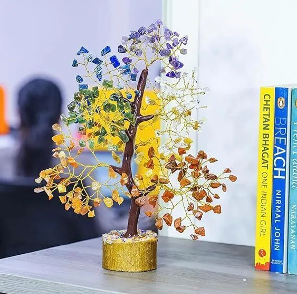 Multiagate_Seven_Chakra_Crystal_Money_Tree_Feng_Shui_Bonsai_Healing_Decorative_Showpiece__-__25_cm_(Stone,_Multicolor)