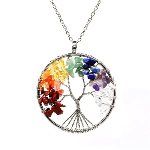 Multiagate_Seven_Chakra_Tree_for_Positive_Energy_And_Healing_Gemstones_Pendant_Decorative_Showpiece__-__28_cm_(Crystal,_Multicolor)