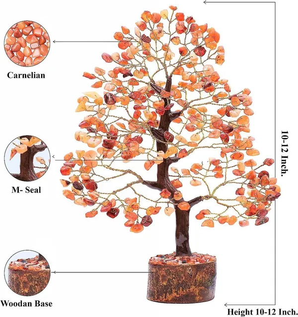 Multiagate_Carnelian_Chakra_Crystal_Tree_of_Life_for_Positive_Energy,_Gemstone_Bonsai_Tree_Decorative_Showpiece__-__25_cm_(Stone,_Orange)