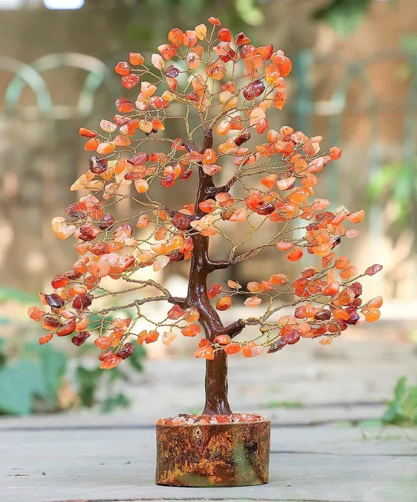 Multiagate_Carnelian_Chakra_Crystal_Tree_of_Life_for_Positive_Energy,_Gemstone_Bonsai_Tree_Decorative_Showpiece__-__25_cm_(Stone,_Orange)