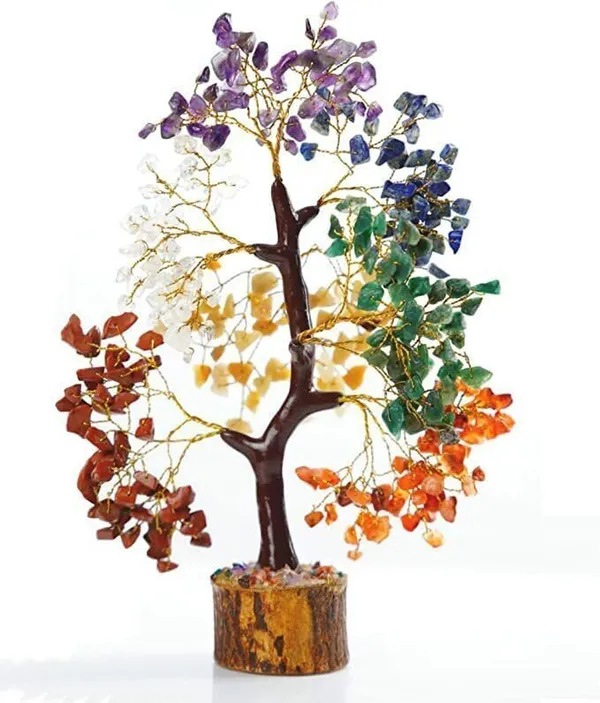 Multiagate_7_Chakra_Stones_-_Feng_Shui_Decor_-_Chakra_Tree_of_Life_-_Gemstone_Tree_Decorative_Showpiece__-__15_cm_(Crystal,_Multicolor)