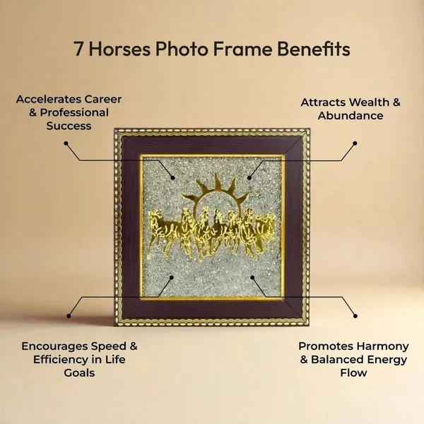 Multiagate_Seven_Horses_Wall_Decor_Pyrite_Stone_Frame_for_Success_&_Fame_Decorative_Showpiece__-__17_cm_(Stone,_Gold)