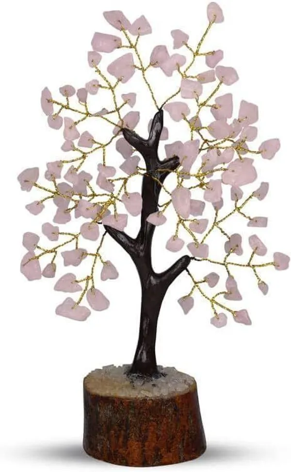 Multiagate_Seven_Chakra_Crystal_Tree_and_Rose_Quartz_Crystal_Tree_Gift_Decorative_Showpiece__-__28_cm_(Crystal,_Multicolor)