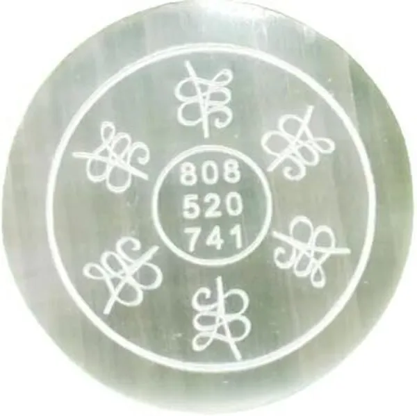 Multiagate_Selenite_Charging_Carving_Plate_to_3.5_Inch_with_Rieki_Healing_Numbers_for_Reiki_Decorative_Showpiece__-__4_cm_(Stone,_White)