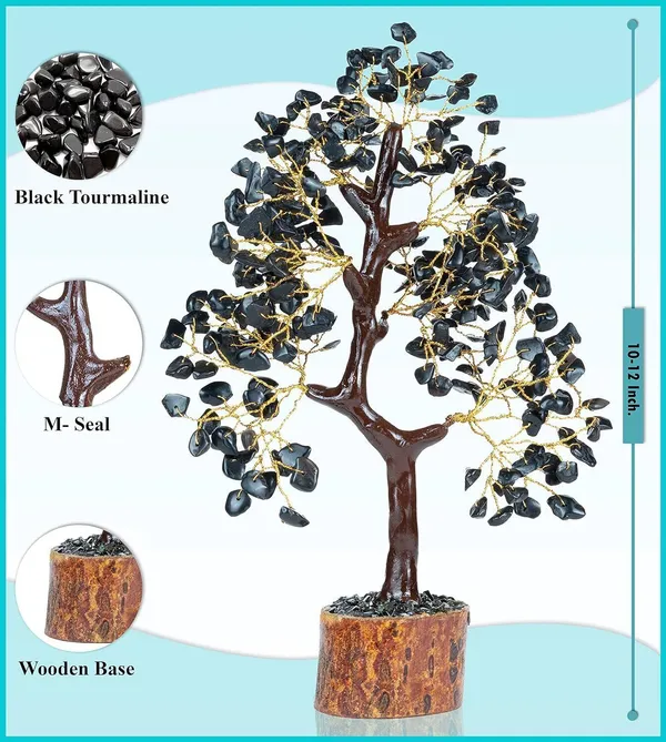 Multiagate_Black_Tourmaline_Crystal_Tree_-_Chakra_Tree_of_Life_-_Black_Gemstone_Tree_Decorative_Showpiece__-__25_cm_(Stone,_Multicolor)