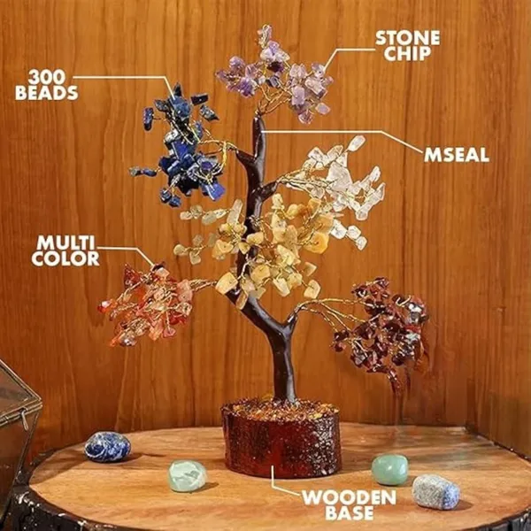 Multiagate_7_Chakra_Mseal_Crystal_Tree_of_Life_for_Positive_Energy_-_300_Beads_Decorative_Showpiece__-__25_cm_(Stone,_Multicolor)