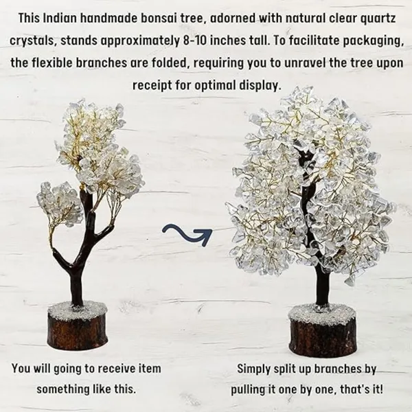 Multiagate_Clear_Quartz_Crystal_Tree_for_Good_Luck_-_Healing_Crystals_Money_Tree_Decorative_Showpiece__-__25_cm_(Stone,_Clear)