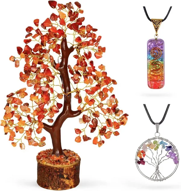 Multiagate_Carnelian_Crystal_Tree_for_Positive_Energy,_Gifts_for_Spiritual_People_Decorative_Showpiece__-__28_cm_(Crystal,_Multicolor)