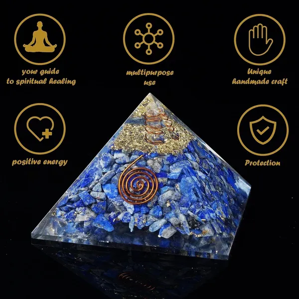 Multiagate_55mm_orgone_pyramid_Lapis_Lazuli_protection_crystals_Decorative_Showpiece__-__10_cm_(Crystal,_Blue)