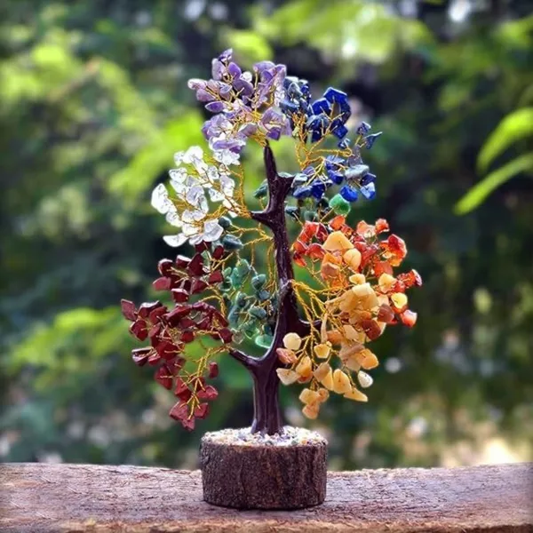 Multiagate_7_Chakra_Stone_Tree_300_Beads_Crystal_Tree_Stone_Tree_Showpiece_Decorative_Showpiece__-__25_cm_(Stone,_Multicolor)