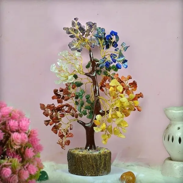 Multiagate_7_Chakra_Stone_Tree_300_Beads_Crystal_Tree_Stone_Tree_Showpiece_Decorative_Showpiece__-__25_cm_(Stone,_Multicolor)