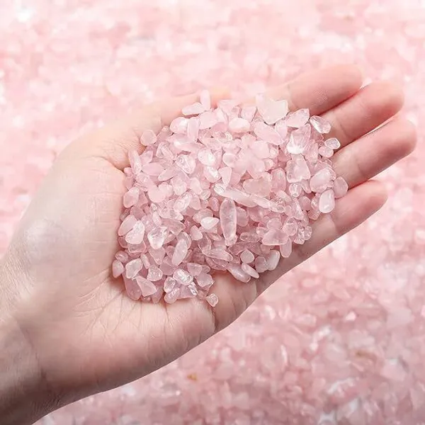Multiagate_Rose_Quartz_Crushed_Stone_Crystal_Chips_Bulk_Natural_Gemstones_Decorative_Showpiece__-__10_cm_(Stone,_Pink)