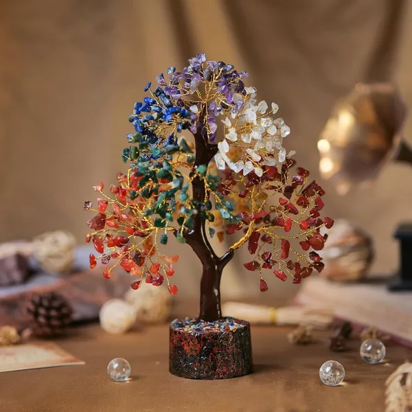 Multiagate_Seven_Chakra_Tree_of_Life_for_Positive_Energy_-_Feng_Shui_Tree_Decorative_Showpiece__-__25_cm_(Stone,_Multicolor)