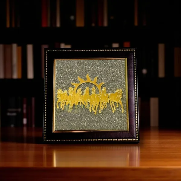 Multiagate_Pyrite_Frame_7_Inch_for_Business_Growth_&_Wealth_|_Vastu_Shastra_Decorative_Showpiece__-__17_cm_(Stone,_Gold)