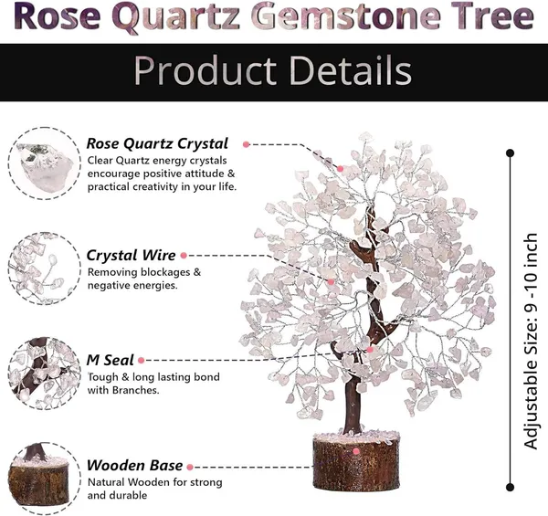 Multiagate_Rose_Quartz_Crystal_Feng_Shui_Tree_of_Life_|_Aesthetic_Pink_Room_Decor_Decorative_Showpiece__-__25_cm_(Stone,_Pink)