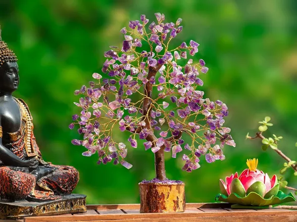 Multiagate_Nebula_Stone_300_Beads_Amethyst_Gemstone_Tree_Decorative_Showpiece__-__28_cm_(Stone,_Purple)