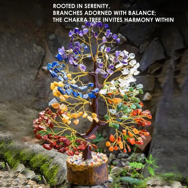 Multiagate_7_Chakra_Crystal_Tree_of_Life|_for_Positive_Energy,_Good_Luck_Decorative_Showpiece__-__25_cm_(Stone,_Multicolor)