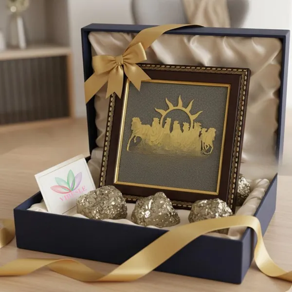 Multiagate_Pyrite_Dust_7_Horse_Photo_Frame_with_Rising_Sun_|_Wooden_Wall_Decor_Decorative_Showpiece__-__17_cm_(Stone,_Gold)