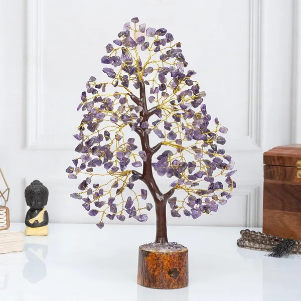 Multiagate_Decorative_Showpiece__-__25_cm_(Wood,_Stone,_Purple)