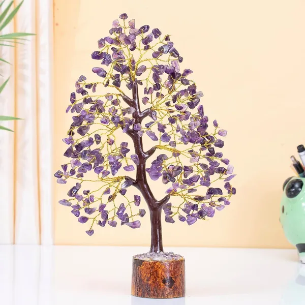 Multiagate_Decorative_Showpiece__-__25_cm_(Wood,_Stone,_Purple)