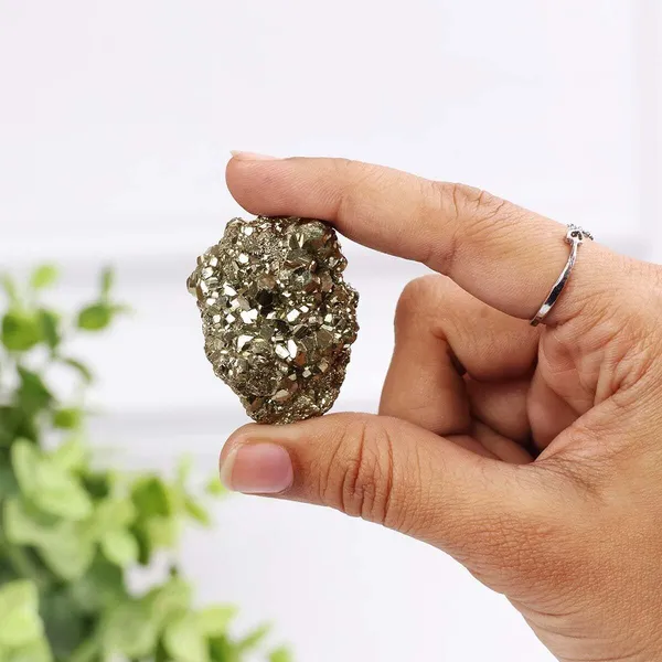 Multiagate_Original_Pyrite_Cluster_Stone_From_Peru_Pyrite_Stone_Decorative_Showpiece__-__10_cm_(Stone,_Gold)