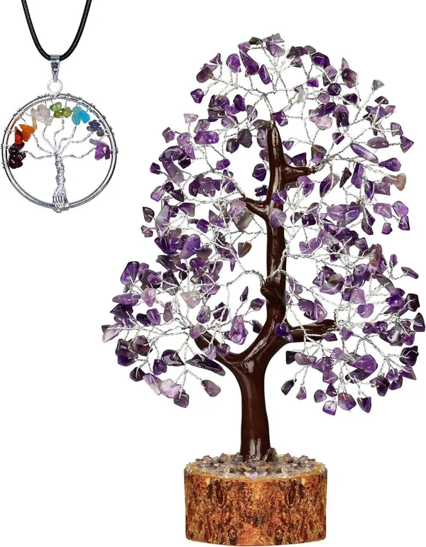 Multiagate_Amethyst_Crystal_Tree_-_Money_Tree_Crystal_-_Positive_Energy_Crystals_-_Gem_Tree_Decorative_Showpiece__-__25_cm_(Stone,_Purple)