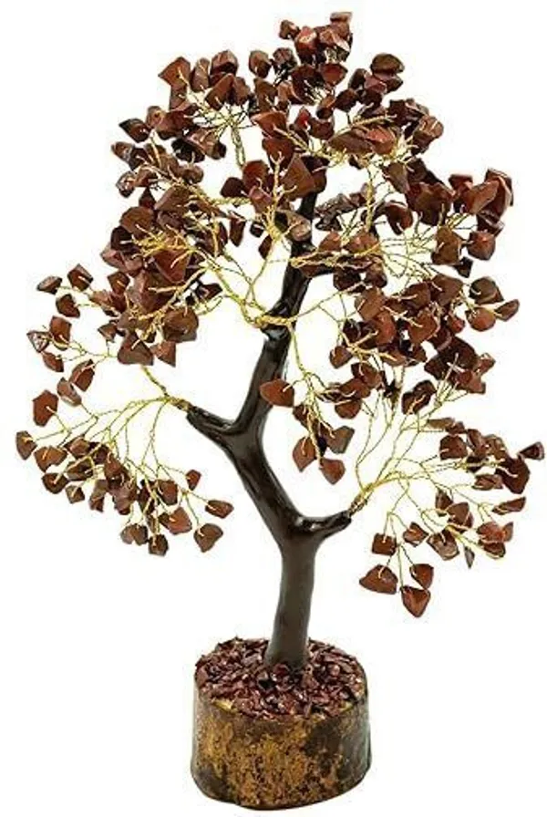 Multiagate_Crystal_Red_Jesper_Tree_|_Size_9-10_Inch_|_300_Beads_|_Positive_Energy_Decorative_Showpiece__-__25_cm_(Stone,_Brown)