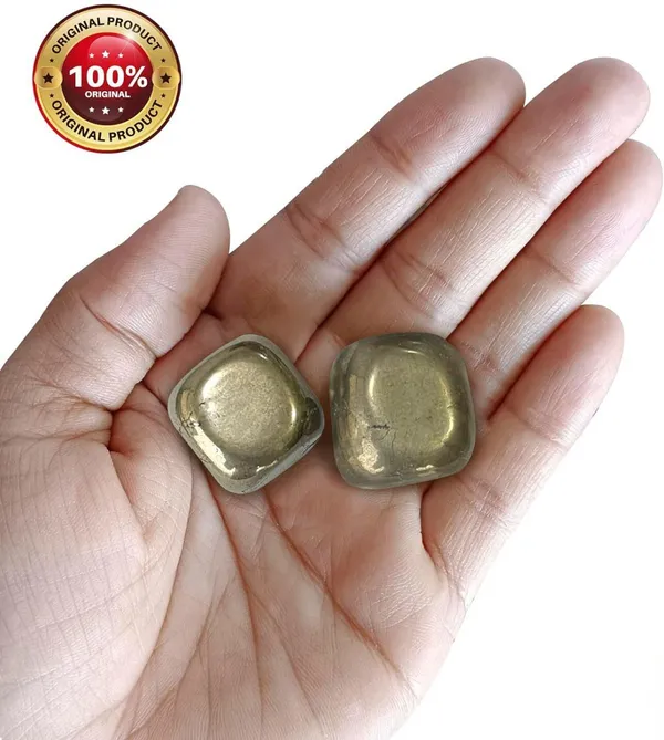 Multiagate_Original_Pyrite_Tumble_Stone_-_Natural_Energised_Golden_Pyrite_Crystal_Stones_Decorative_Showpiece__-__10_cm_(Stone,_Gold)