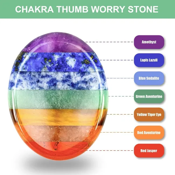 Multiagate_Seven_Chakra_Crystal_Tree_-_Seven_Chakra_Palm_Stone-_Worry_Stone_-_Good_Luck_Decorative_Showpiece__-__25_cm_(Stone,_Multicolor)