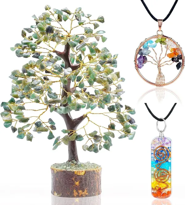 Multiagate_Green_Aventurine_Tree_-_Crystal_Tree_of_Life_Decor_-_Gemstone_Tree_Decorative_Showpiece__-__25_cm_(Stone,_Dark_Green)