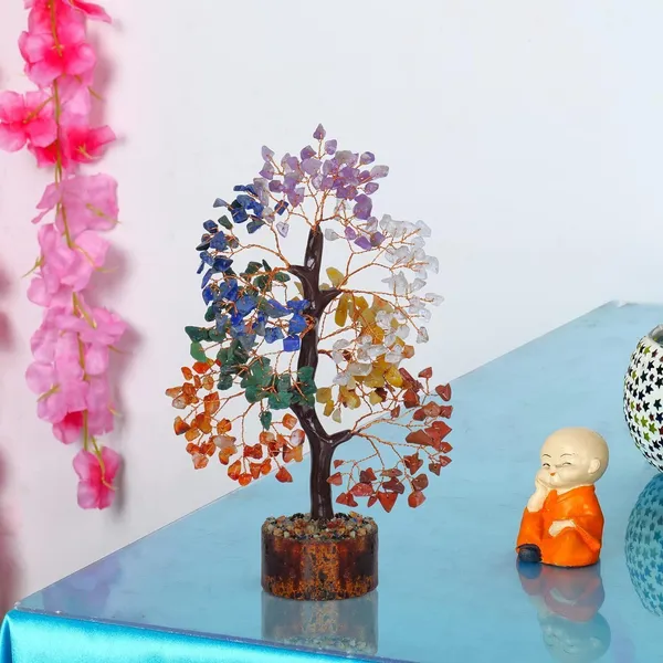 Multiagate_7_Chakra_Tree_-_Tree_of_Life_-_Crystal_Bonsai_Tree_-_Positive_Crystals_Decorative_Showpiece__-__25_cm_(Stone,_Multicolor)