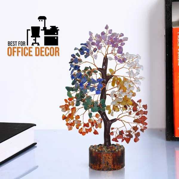 Multiagate_7_Chakra_Tree_-_Tree_of_Life_-_Crystal_Bonsai_Tree_-_Positive_Crystals_Decorative_Showpiece__-__25_cm_(Stone,_Multicolor)