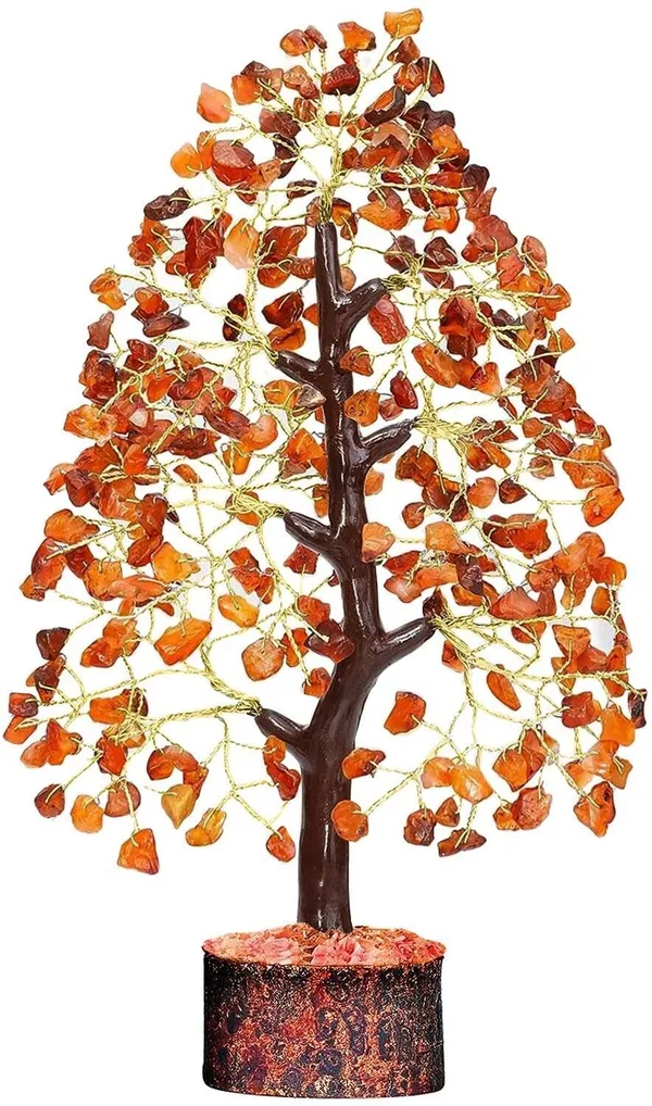 Multiagate_Chakra_Red_Carnelian_Crystal_Tree|_for_Positive_Energy,_Good_Luck_Decorative_Showpiece__-__25_cm_(Stone,_Red)