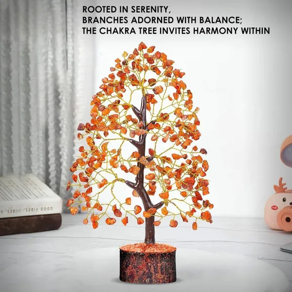 Multiagate_Chakra_Red_Carnelian_Crystal_Tree|_for_Positive_Energy,_Good_Luck_Decorative_Showpiece__-__25_cm_(Stone,_Red)