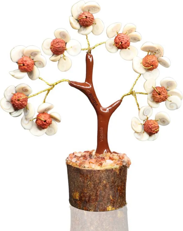 Multiagate_Set_of_Gomti_Chakra_Tree_With_Rudraksh_Beads,_Flower_Design_Vastu_Money_Tree_Decorative_Showpiece__-__8_cm_(Stone,_Multicolor)