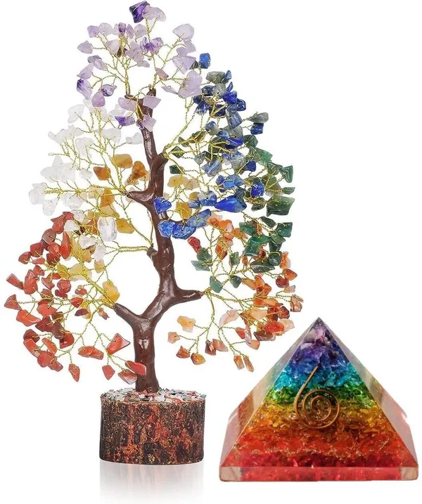 Multiagate_Seven_Chakra_Crystal_Tree_of_Life_Orgone_Pyramid_Decorative_Showpiece__-__28_cm_(Crystal,_Multicolor)
