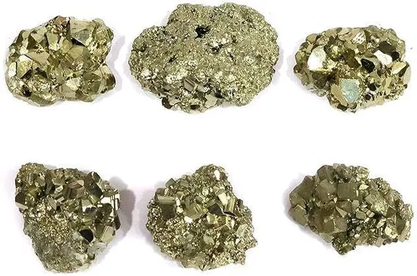 Multiagate_Natural_Pyrite_Cluster_and_Pyrite_Ring_with_Adjustable_Size_Attract_Wealth_Decorative_Showpiece__-__6_cm_(Stone,_Silver)
