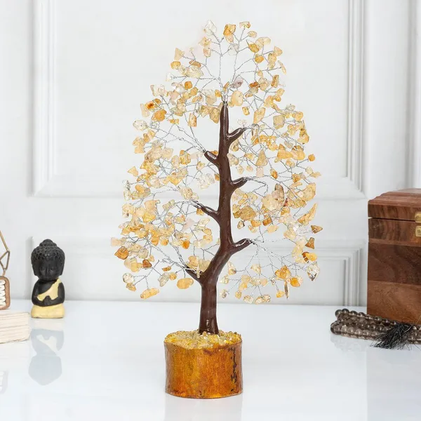Multiagate_Citrine_Chakra_Tree_of_Life,_Handmade_Gemstone_Tree,_Crystal_Tree_of_Life_Decorative_Showpiece__-__25_cm_(Stone,_Yellow)