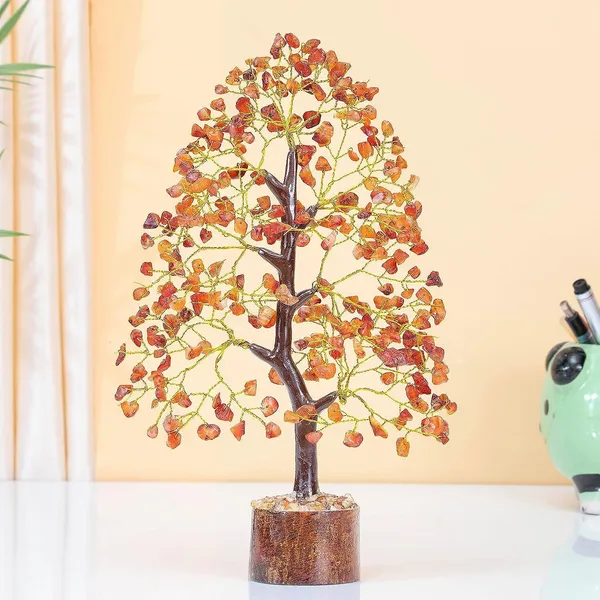 Multiagate_Carnelian_Tree_-_Crystal_Tree_of_Life_-_Gemstone_Tree_-_Chakra_Tree_-_Money_Tree_Decorative_Showpiece__-__28_cm_(Stone,_Red)