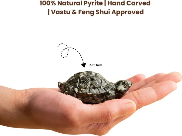 Multiagate_Pyrite_Tortoise_(Kachhua)_2.7x1_|_Crystal_Turtle_|_Money,_Luck_&_Wealth_Decorative_Showpiece__-__7_cm_(Resin,_Stone,_Gold)