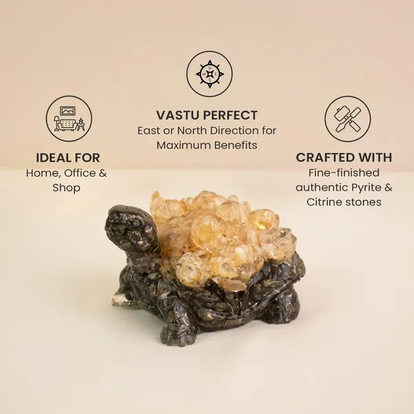 Agatesaura_Dhan_Labh_Pyrite_&_Citrine_Crystal_Tortoise_for_Wealth,_Vastu_Home_Office_Decor_Decorative_Showpiece__-__2.54_cm_(Stone,_Multicolor)