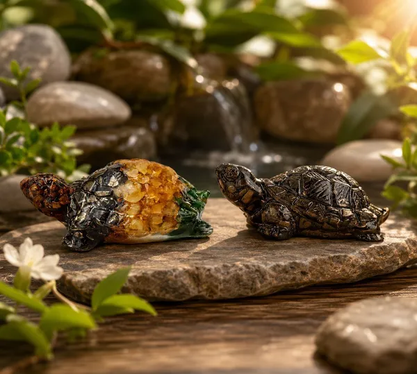 Agatesaura_Rudrakesha_Pyrite_&_Money_Magnet_Tortoise_Combo_for_Wealth,_Prosperity_Decorative_Showpiece__-__2_cm_(Crystal,_Multicolor)