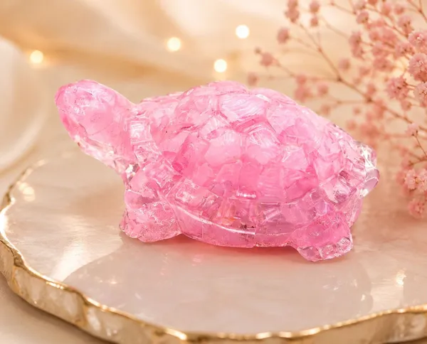 Agatesaura_Arunangshu_Spiritual_Home_Decor_Rose_Quartz_Tortoise_Decorative_Showpiece__-__3_cm_(Crystal,_Pink)