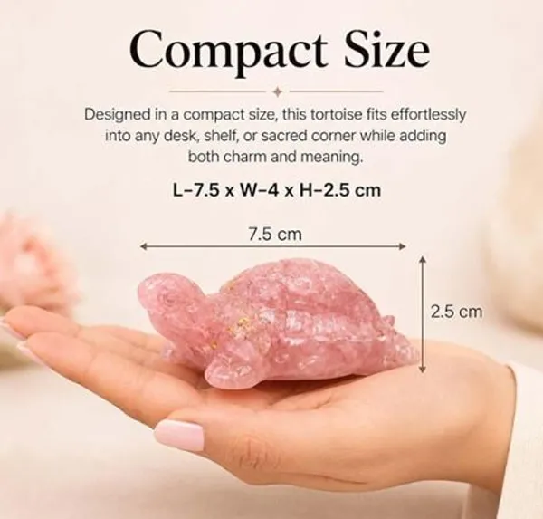 Agatesaura_Arunangshu_Spiritual_Home_Decor_Rose_Quartz_Tortoise_Decorative_Showpiece__-__3_cm_(Crystal,_Pink)