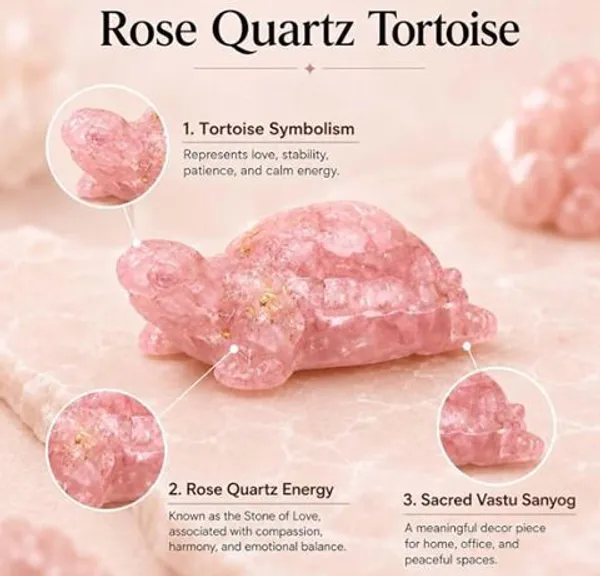 Agatesaura_Arunangshu_Spiritual_Home_Decor_Rose_Quartz_Tortoise_Decorative_Showpiece__-__3_cm_(Crystal,_Pink)