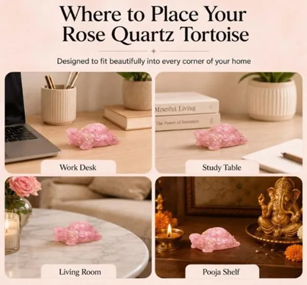 Agatesaura_Arunangshu_Spiritual_Home_Decor_Rose_Quartz_Tortoise_Decorative_Showpiece__-__3_cm_(Crystal,_Pink)