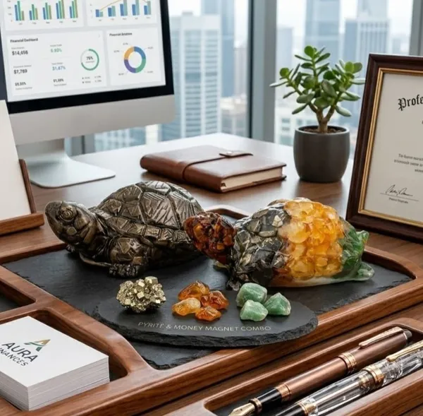 Agatesaura_MONEY_MAGNET_+_PYRITE_TORTOISE_PACK_OF_2_Decorative_Showpiece__-__3.5_cm_(Crystal,_Multicolor)