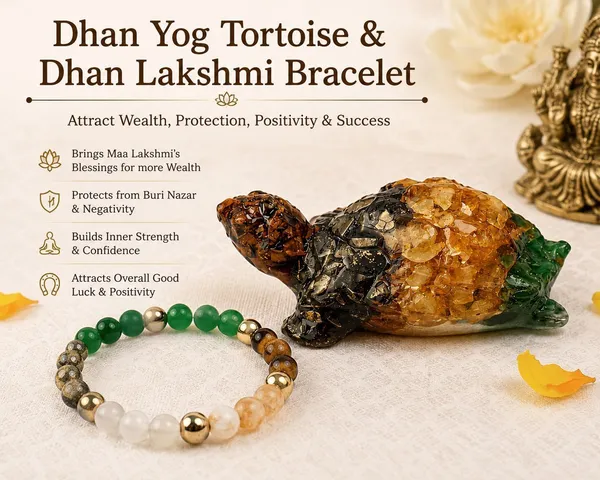 Agatesaura_Rudrakesha_Dhan_Yog_Tortoise_&_Dhan_Lakshmi_Bracelet_Combo_for_Wealth_Decorative_Showpiece__-__7_cm_(Crystal,_Multicolor)