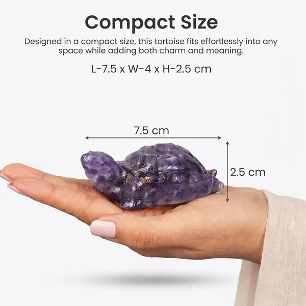 Agatesaura_Arunangshu_Spiritual_Amethyst_Tortoise_&_Rose_Quartz_Tortoise_Combo_Decorative_Showpiece__-__3_cm_(Crystal,_Pink)